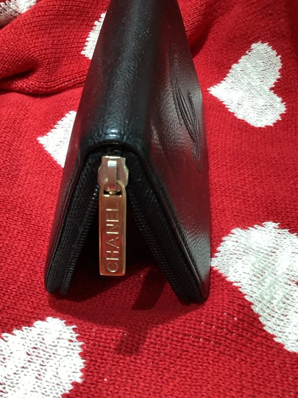 CHANEL Black Quilted CC Zip-Around Wallet